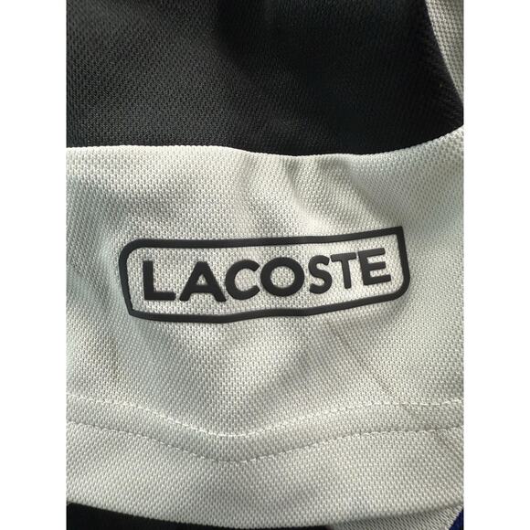 Lacoste Sport Polo Shirt Mens M Colorblock Golf Tennis Green Black Stripe - Picture 3 of 10